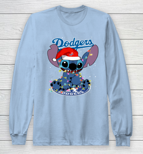 Los Angeles Dodgers MLB noel stitch Baseball Christmas Long Sleeve T-Shirt 5