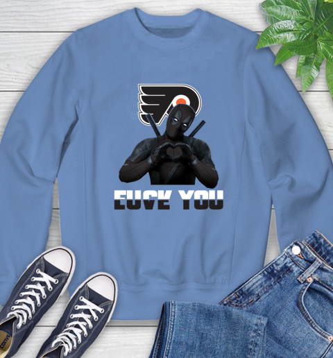 NHL Philadelphia Flyers Deadpool Love You Fuck You Hockey Sports Sweatshirt 11