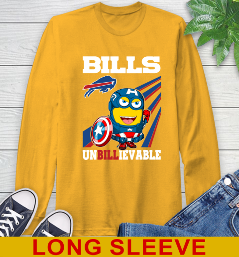 NFL Football Buffalo Bills Captain America Marvel Avengers Minion Shirt Long Sleeve T-Shirt 2
