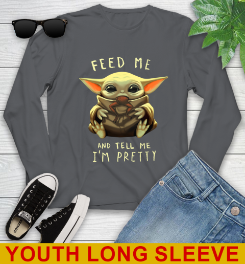 Feed Me And Tell Me I'm Pretty Baby Yoda Star Wars Shirts Youth Long Sleeve 9