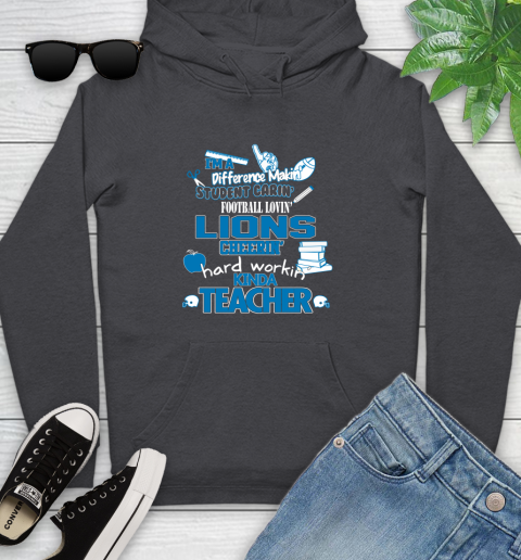 Detroit Lions NFL I'm A Difference Making Student Caring Football Loving Kinda Teacher Youth Hoodie 8
