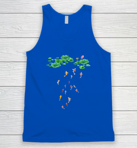 Watercolor Japanese Koi Fish Goldfish Lily Pad Lotus Leaf Shirt Tank Top 3
