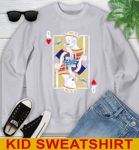 MLB Baseball Los Angeles Dodgers The Queen Of Hearts Card Shirt Youth Sweatshirt 3
