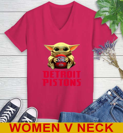 NBA Basketball Detroit Pistons Star Wars Baby Yoda Shirt 86