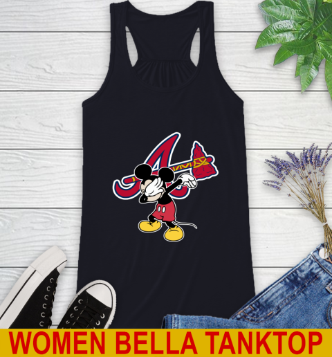 Atlanta Braves MLB Baseball Dabbing Mickey Disney Sports Racerback Tank 10
