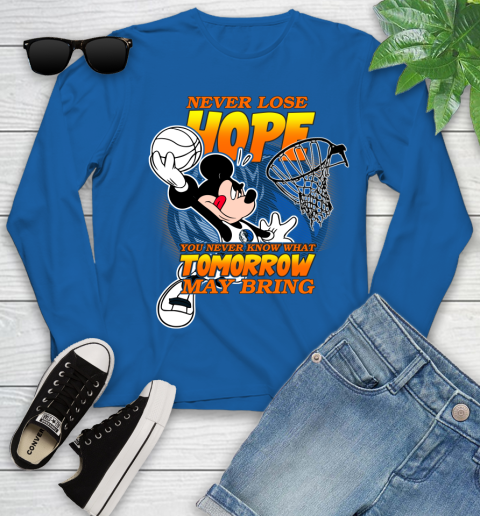 Dallas Mavericks NBA Basketball Mickey Disney Never Lose Hope Youth Long Sleeve 10