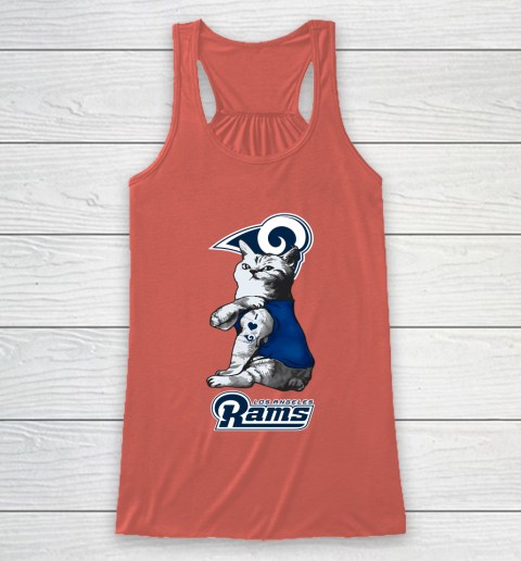 NFL Football My Cat Loves Los Angeles Rams Racerback Tank 3