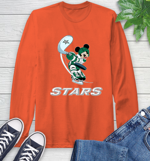 NHL Hockey Dallas Stars Cheerful Mickey Mouse Shirt Long Sleeve T-Shirt 5