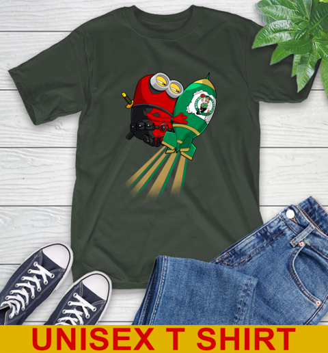 NBA Basketball Boston Celtics Deadpool Minion Marvel Shirt T-Shirt 6