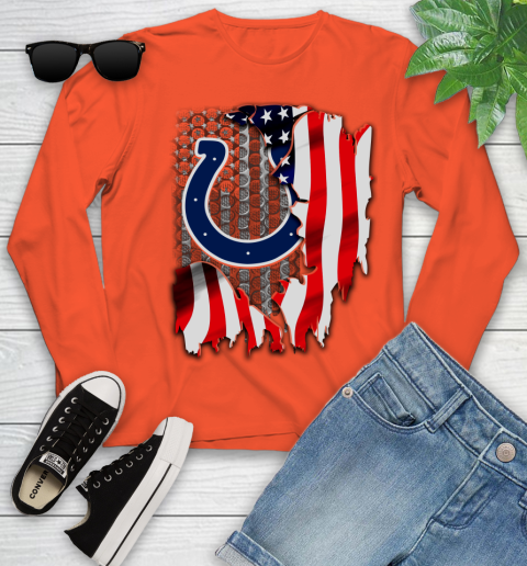 Indianapolis Colts NFL Football American Flag Youth Long Sleeve 3