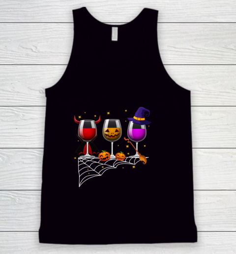 Three Glasses Of Wines Halloween Wine Tank Top