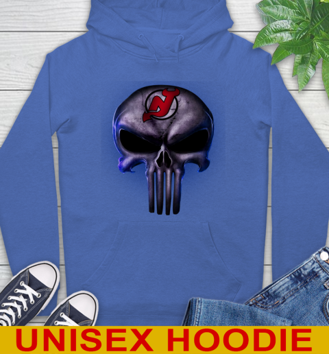 New Jersey Devils NHL Hockey Punisher Skull Sports Hoodie 9