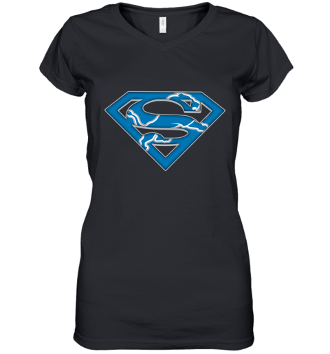 We Are Undefeatable The Detroit Lions x Superman NFL Women's V-Neck T-Shirt