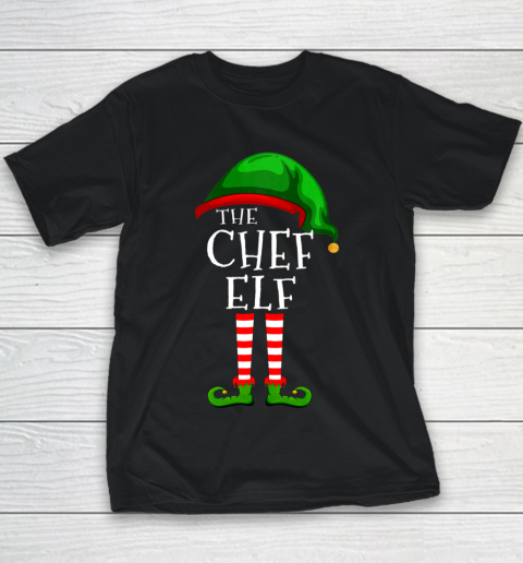 Chef Elf Family Matching Group Christmas Gift Funny Youth T-Shirt