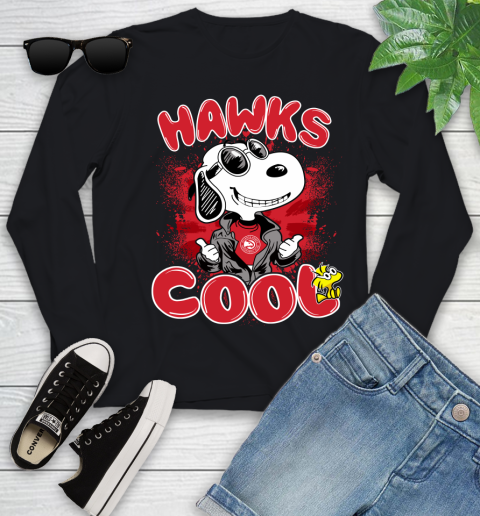 NBA Basketball Atlanta Hawks Cool Snoopy Shirt Youth Long Sleeve