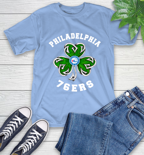 NBA Philadelphia 76ers Three Leaf Clover St Patrick's Day Basketball Sports T-Shirt 12