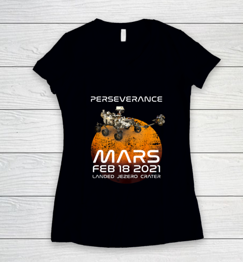 Perseverance Mars Rover Landing 2021 Nasa Mission Women's V-Neck T-Shirt