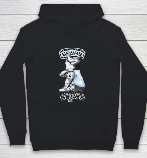 NBA Basketball My Cat Loves San Antonio Spurs Youth Hoodie