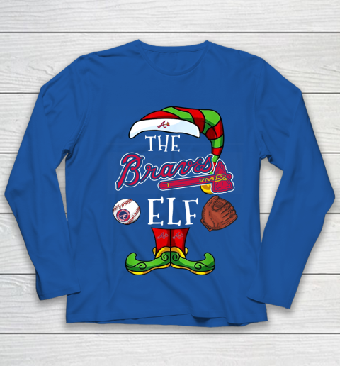 Atlanta Braves Christmas ELF Funny MLB Youth Long Sleeve 7