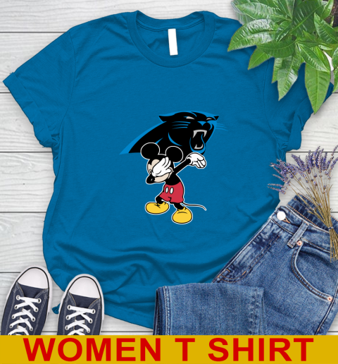 Carolina Panthers NFL Football Dabbing Mickey Disney Sports Women's T-Shirt 7