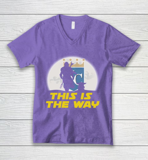 Kansas City Royals MLB Baseball Star Wars Yoda And Mandalorian This Is The Way V-Neck T-Shirt 8