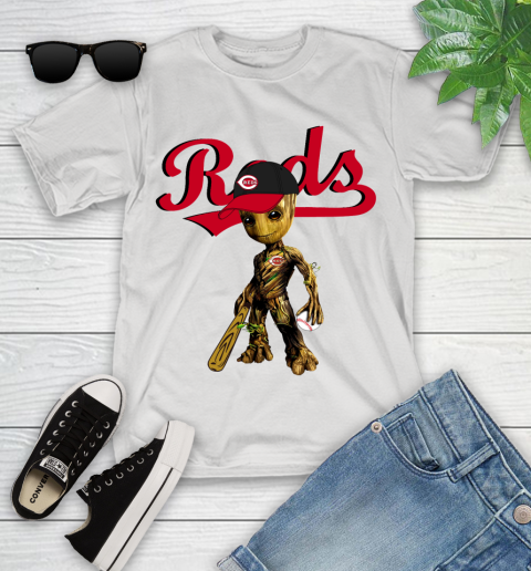 MLB Cincinnati Reds Groot Guardians Of The Galaxy Baseball Youth T-Shirt