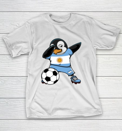 Dabbing Penguin Argentina Soccer Fans Jersey Football Lovers T-Shirt