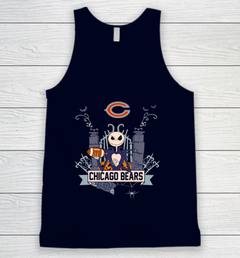 NFL Chicago Bears Football Jack Skellington Halloween Tank Top 2