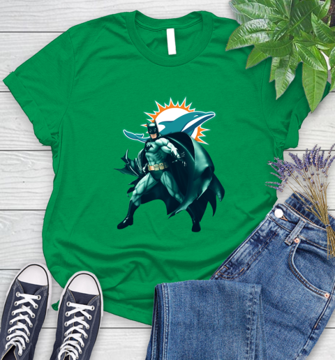NFL Batman Football Sports Miami Dolphins Women's T-Shirt 6