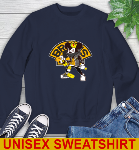 Boston Bruins NHL Hockey Mickey Peace Sign Sports Sweatshirt 3