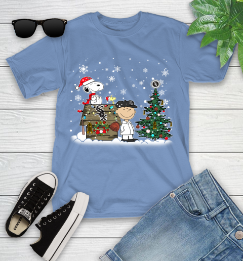 MLB Chicago White Sox Snoopy Charlie Brown Christmas Baseball Commissioner's Trophy Youth T-Shirt 15