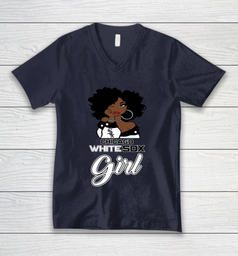Chicago White Sox Girl MLB V-Neck T-Shirt 3