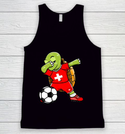 Dabbing Turtle Switzerland Soccer Fans Jersey Swiss Football Tank Top