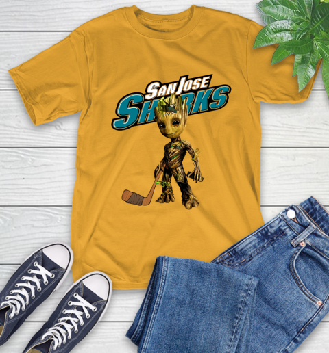San Jose Sharks NHL Hockey Groot Marvel Guardians Of The Galaxy T-Shirt 3