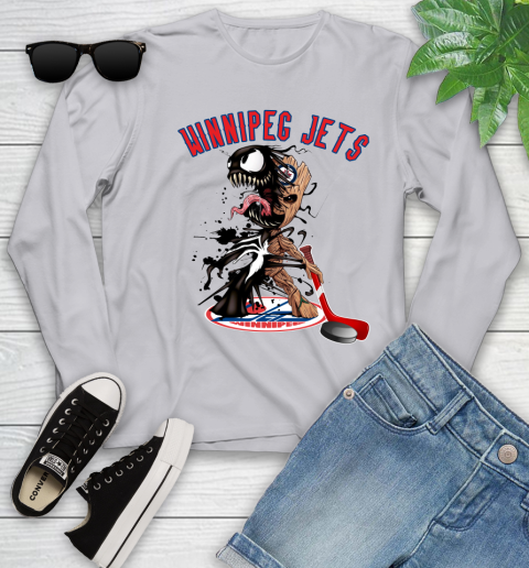 NHL Winnipeg Jets Hockey Venom Groot Guardians Of The Galaxy Youth Long Sleeve 5