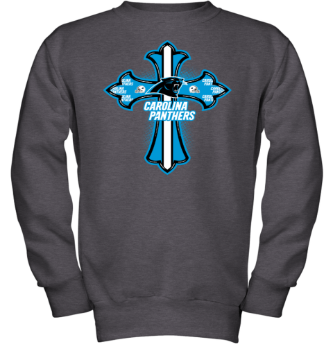 NFL Blue Crusader Cross Carolina Panthers Youth Sweatshirt - Rookbrand