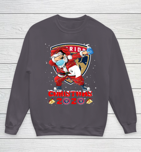 Florida Panthers Funny Santa Claus Dabbing Christmas 2020 NHL Youth Sweatshirt 5