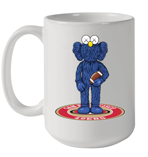 NFL Football San Francisco 49ers Kaws Bff Blue Figure Shirt Ceramic Mug 15oz