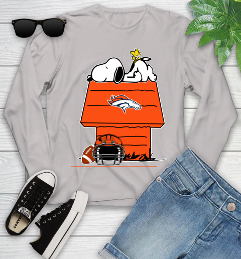 Denver Broncos NFL Football Snoopy Woodstock The Peanuts Movie Youth Long Sleeve 12