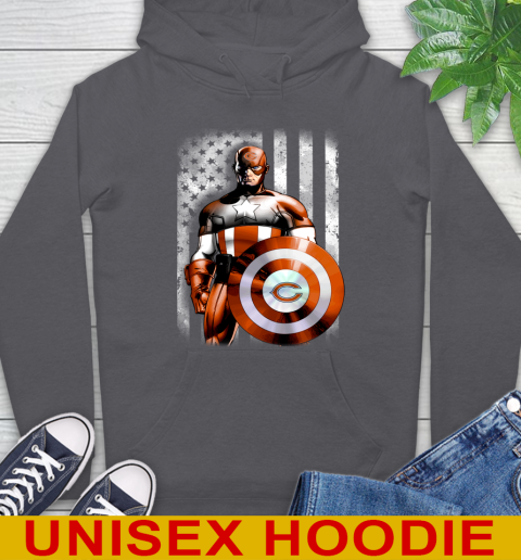 Chicago Bears NFL Football Captain America Marvel Avengers American Flag Shirt Hoodie 7
