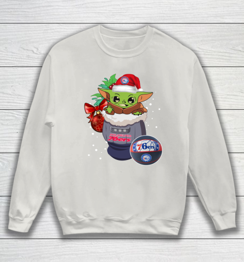 Philadelphia 76ers Christmas Baby Yoda Star Wars Funny Happy NBA Sweatshirt 10