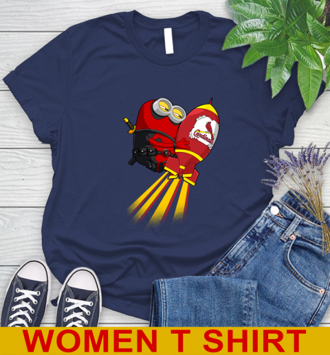MLB Baseball St.Louis Cardinals Deadpool Minion Marvel Shirt Women's T-Shirt 12