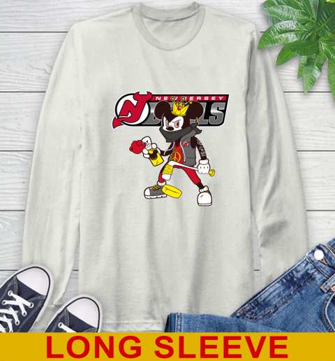 New Jersey Devils NHL Hockey Mickey Peace Sign Sports Long Sleeve T-Shirt 12