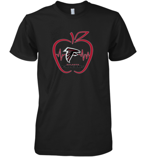 Apple Heartbeat Teacher Symbol Atlanta Falcons Premium Men's T-Shirt