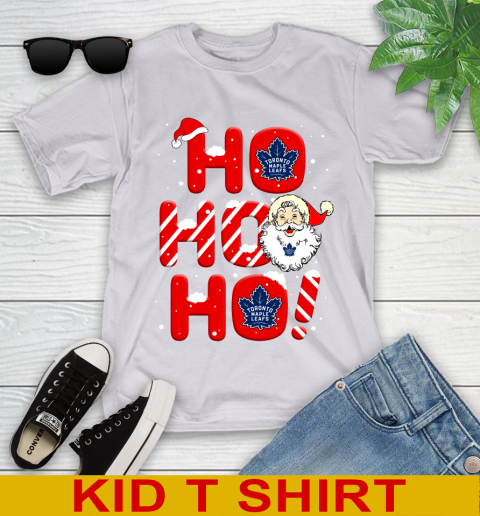 Toronto Maple Leafs NHL Hockey Ho Ho Ho Santa Claus Merry Christmas Shirt Youth T-Shirt 4