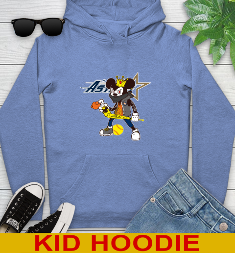 Houston Astros MLB Baseball Mickey Peace Sign Sports Youth Hoodie 12