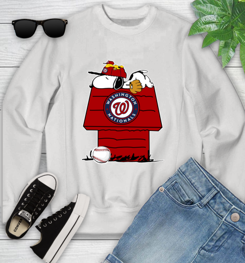 MLB Washington Nationals Snoopy Woodstock The Peanuts Movie Baseball T Shirt_000 Youth Sweatshirt