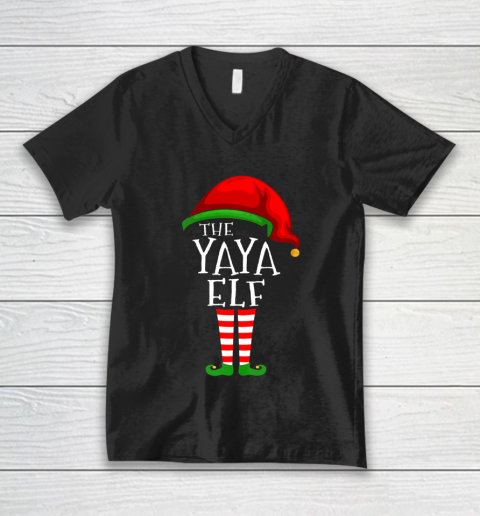 Yaya Elf Family Matching Group Christmas Gift Funny V-Neck T-Shirt