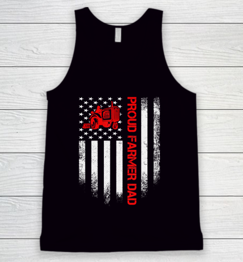 Father gift shirt Vintage USA American Flag Proud Farmer Tractor Dad Funny T Shirt Tank Top