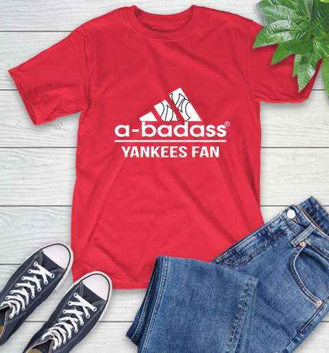 MLB A Badass New York Yankees Fan Adidas Baseball Sports T-Shirt 11